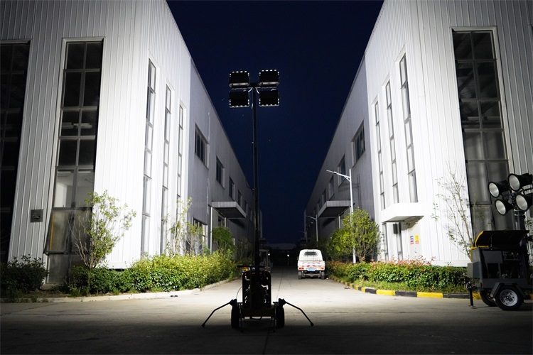 Hand push light tower 5.5m အမြင့် 300w led မီးအိမ် ၆