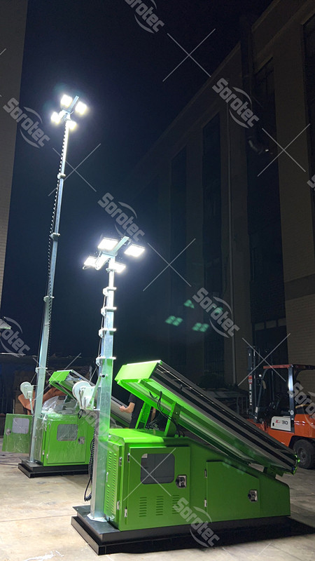 Butiran menara lampu solar mudah alih 4