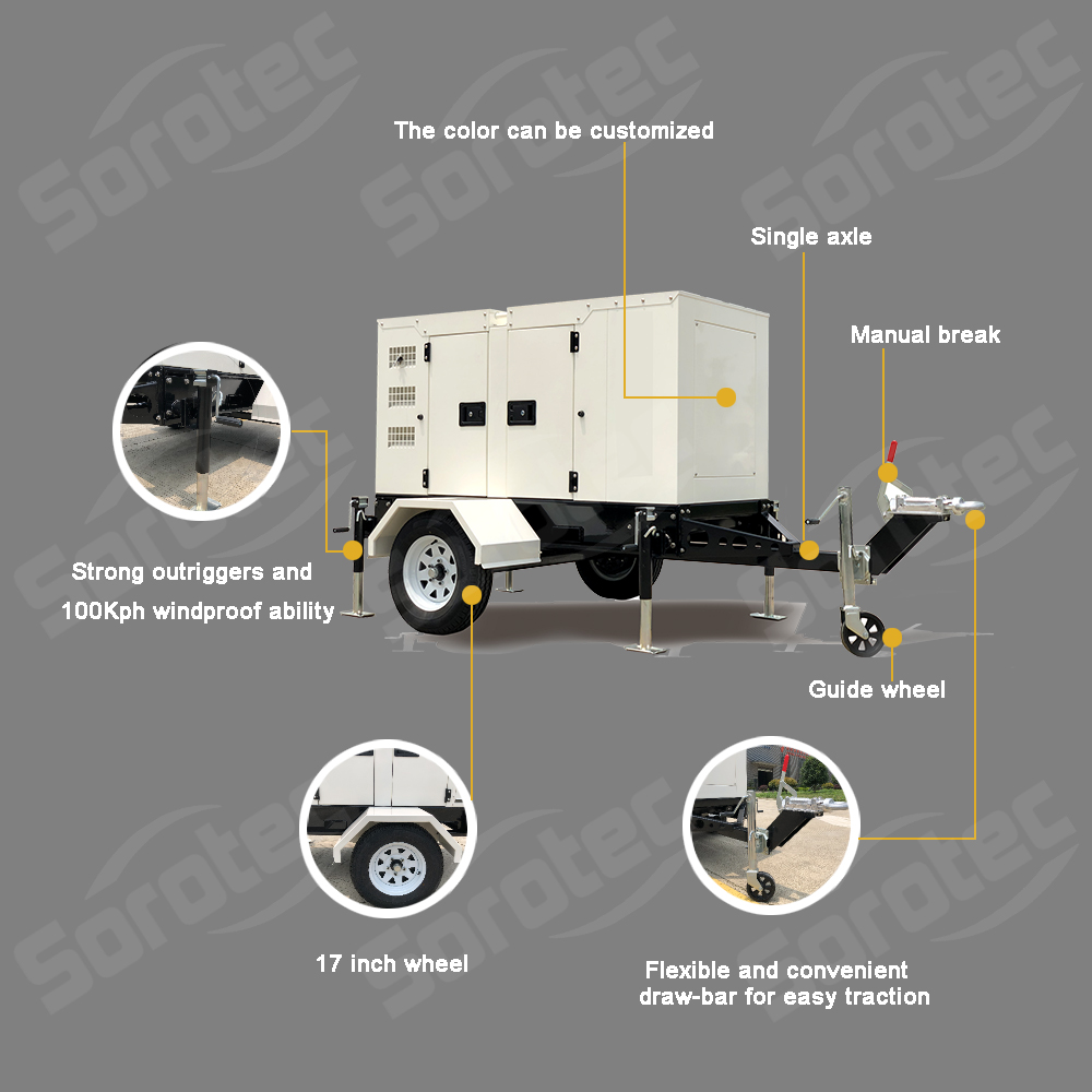 Produktdetaljer trailer type diesel generator sæt