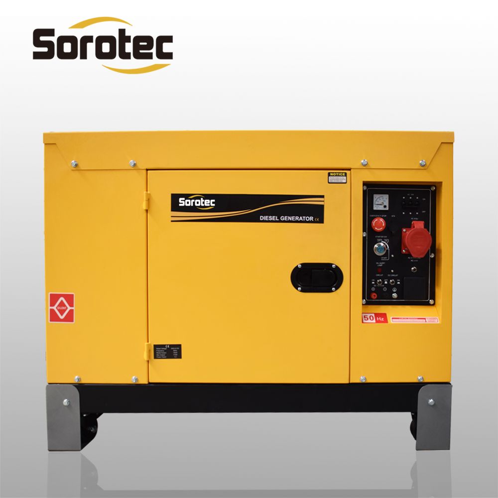 ម៉ាស៊ីនម៉ាស៊ូតស្ងាត់ 10KVA 11KVA 12KVA ជាមួយម៉ាស៊ីនម៉ាស៊ូត 2V92FE 1